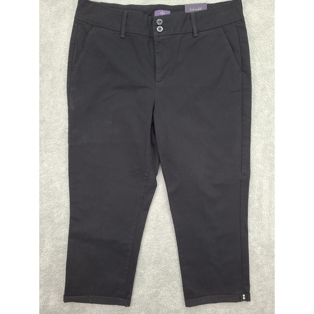 NYDJ Capri Womens Sz 14 Black Lift Tuck Made In USA